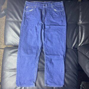 Carhartt Men’s Flame Resistant Jeans Relaxed Fit Blue Denim Straight Leg‎ 40x30